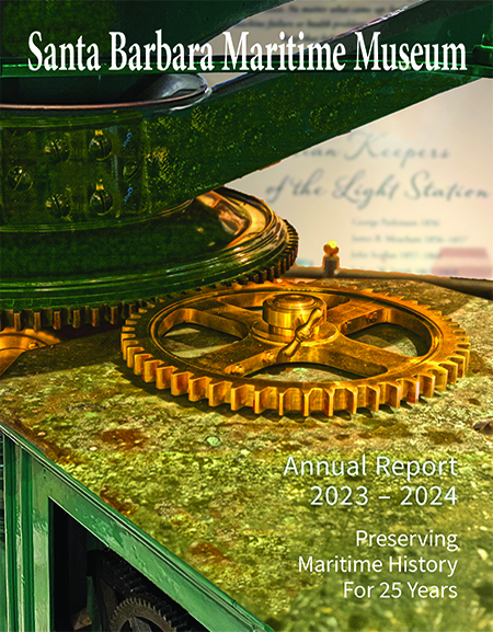 Cover of the 2024 annual report depicting a close up view of the museum's Fresnel lens.