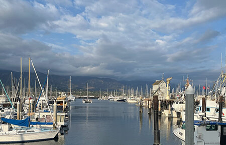 View of the Santa Barbara Harbor.