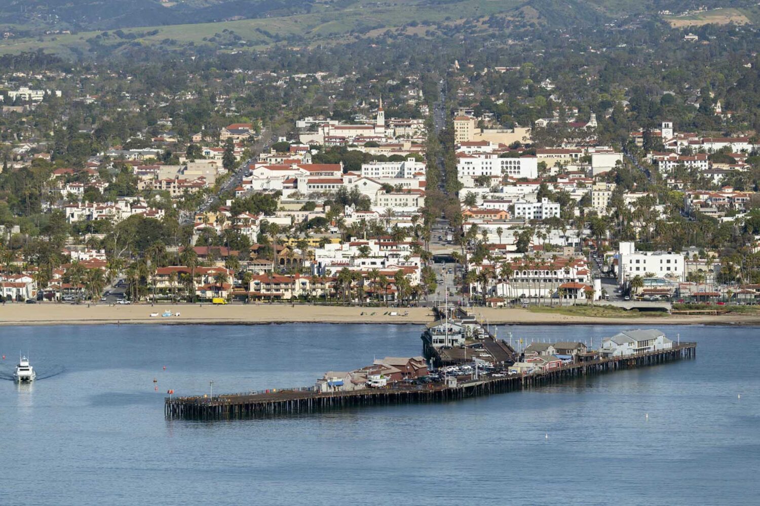 SANTA BARBARA wharf and state street. Photograph by Bill Dewey.