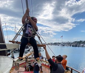 Youth on a Tall Ship engaging in an SBMM educational opportunity.