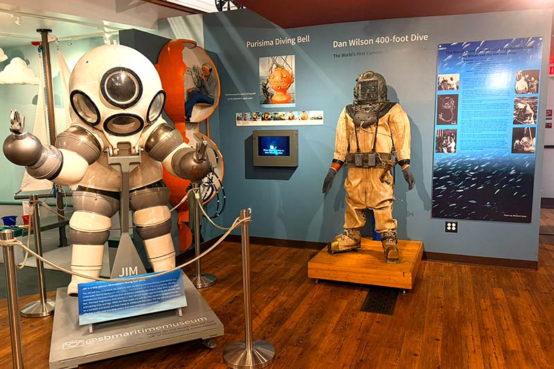 Santa Barbara Maritime Museum Deep sea diving exhibit