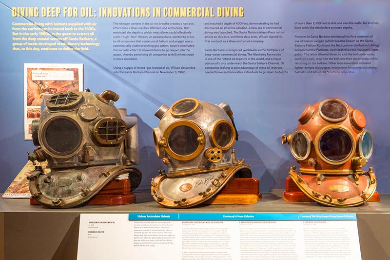 Photo of deep sea diving helmets and exhibit