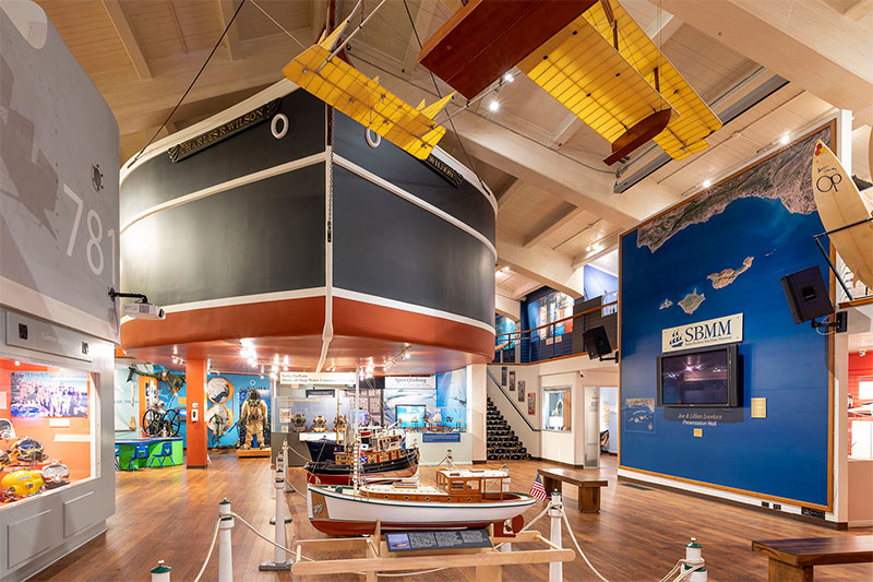 Ground floor interior view of the Santa Barbara Maritime Museum